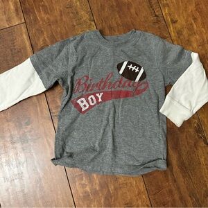 Gray and White Kids Birthday Boy football Shirt 3T